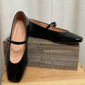 J. Crew Anya Square Toe Black Patent Leather Mary Janes
